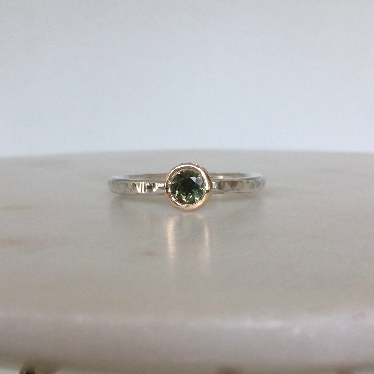 Phoebe Ring - green gemstone stacking ring