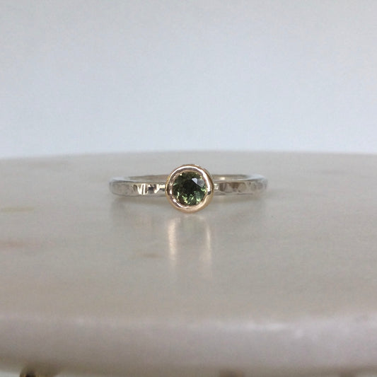 Phoebe Ring - green gemstone stacking ring