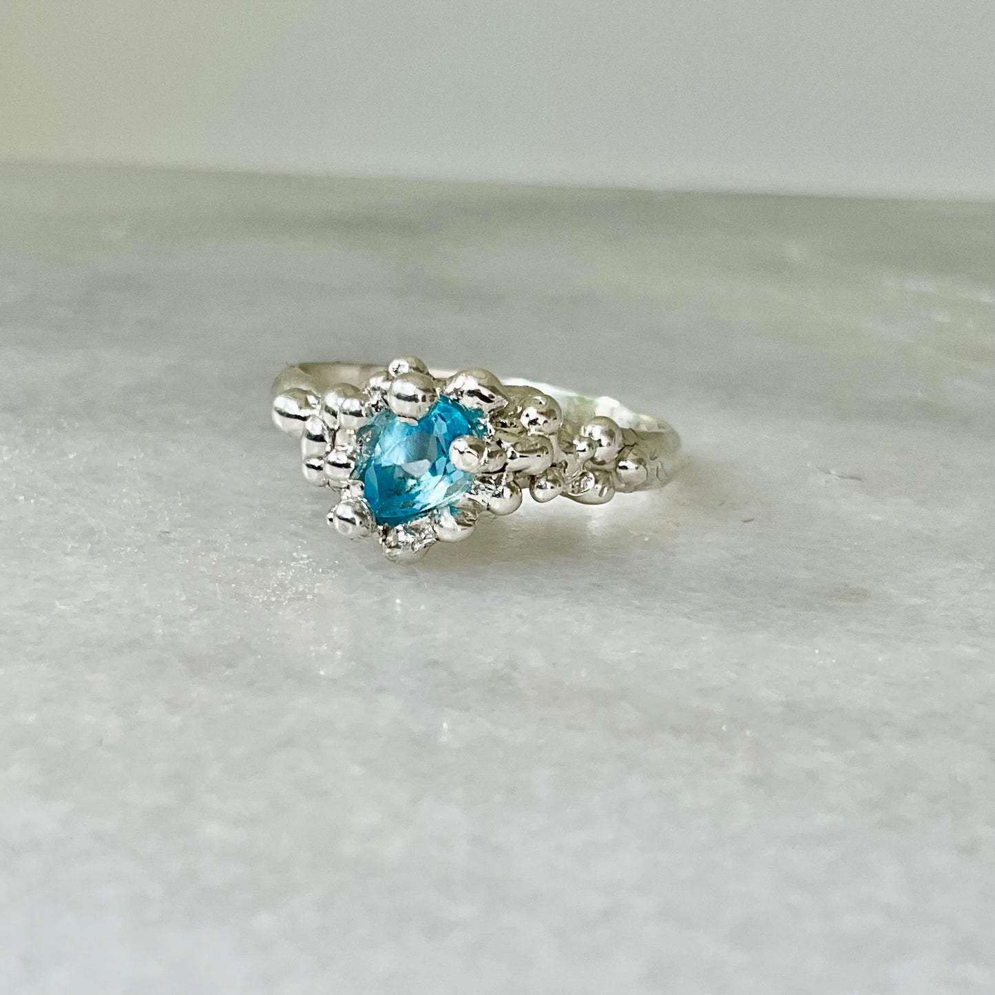 Pear shaped topaz| Molten Ice ring UK/AU Size L1/2