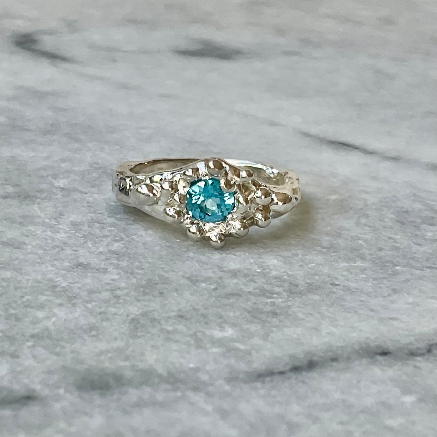 Nebula Ring | Swiss Blue Topaz Size P