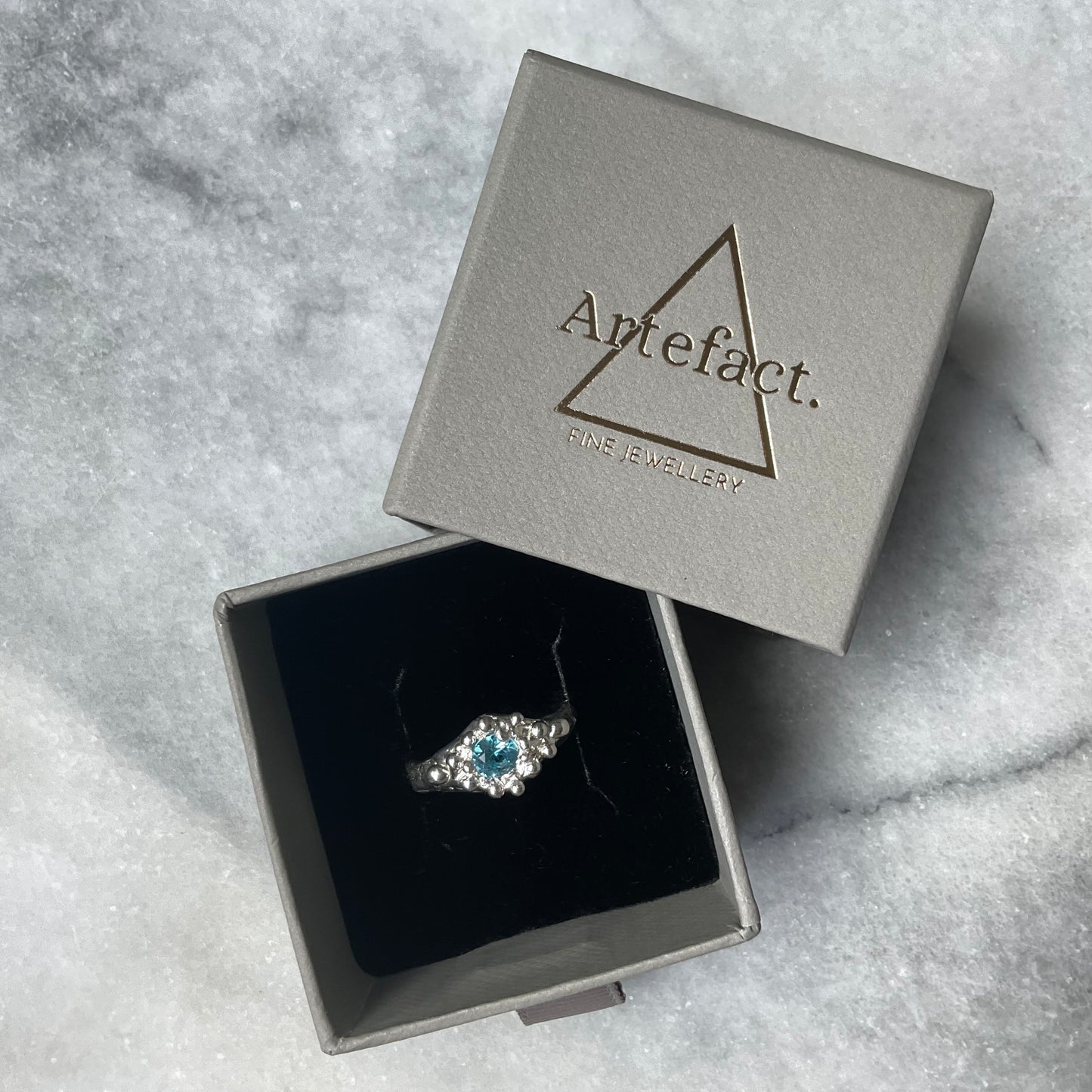 Nebula Ring | Swiss Blue Topaz Size P