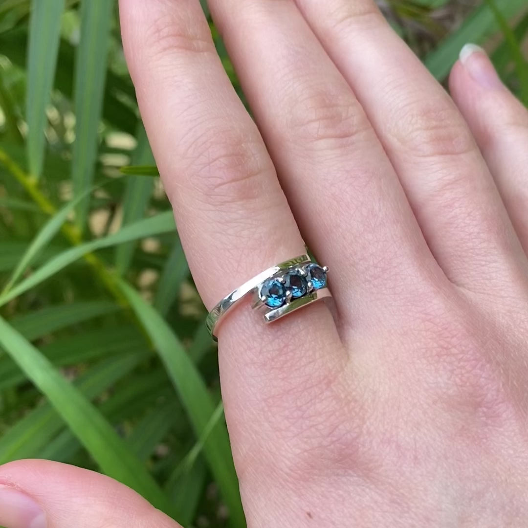 three stone topaz ring video