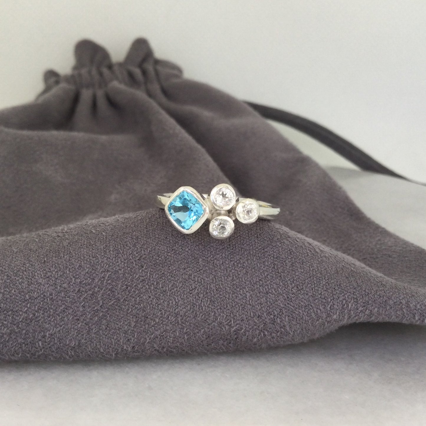 Astraea Ring | Swiss Blue & White Topaz - UK/AU Size Q.