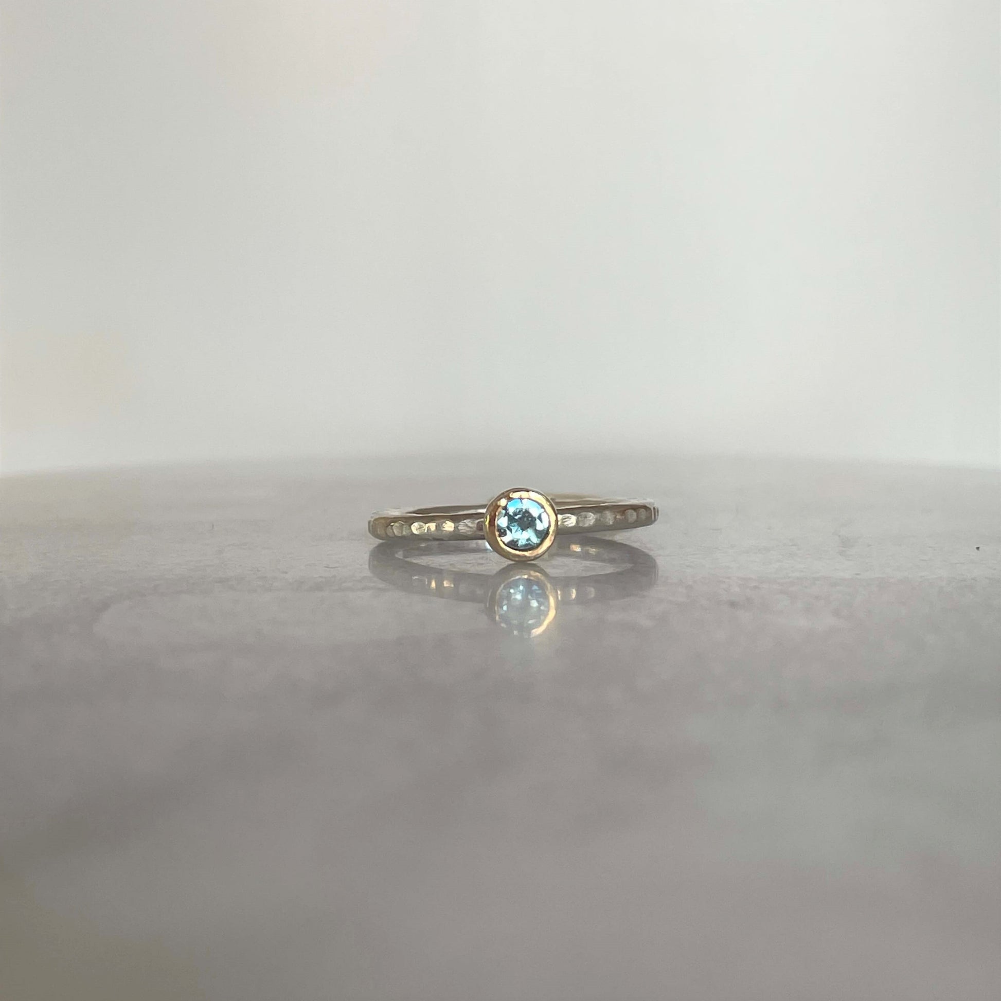 Blue topaz, dainty, stackable ring