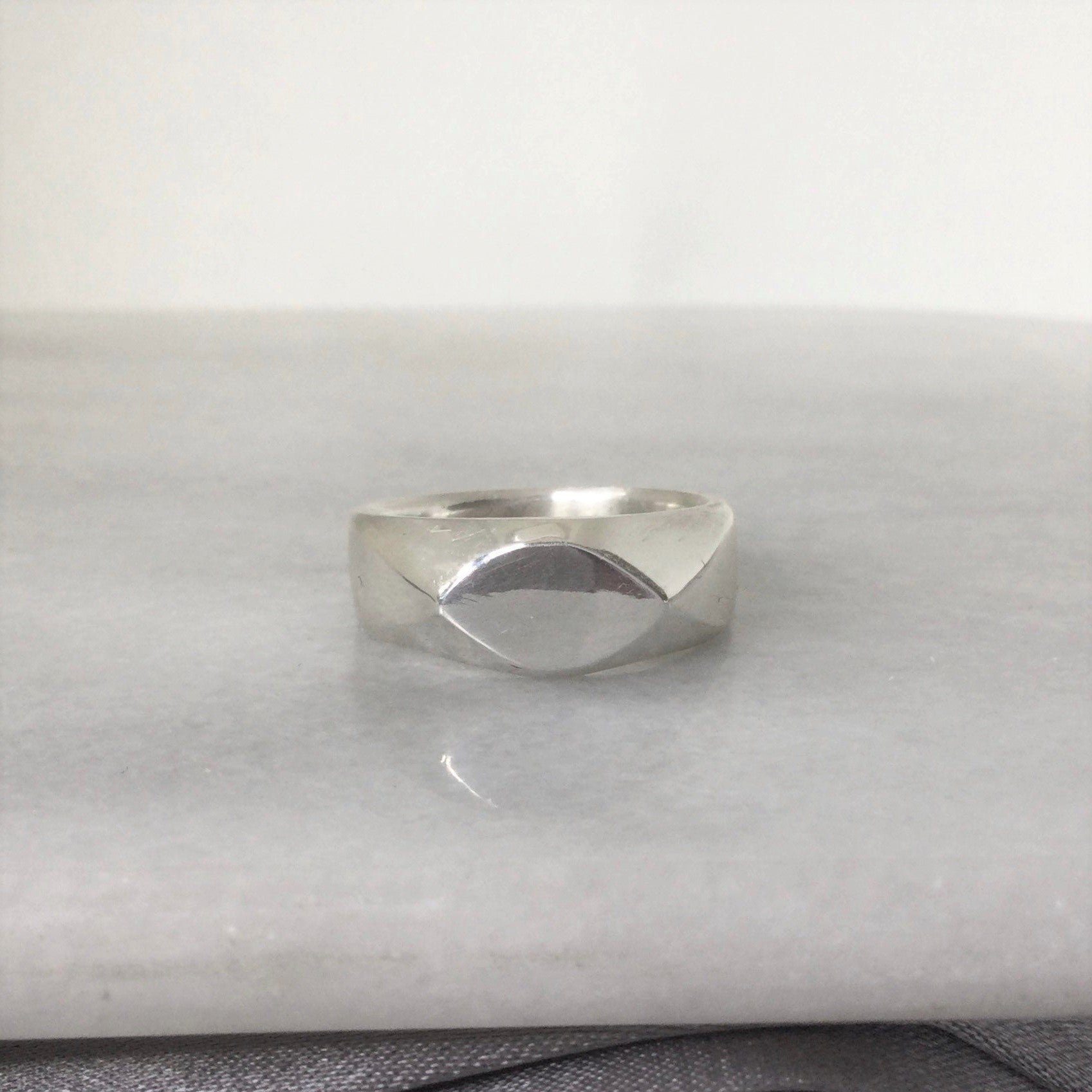 Marquise shaped signet ring